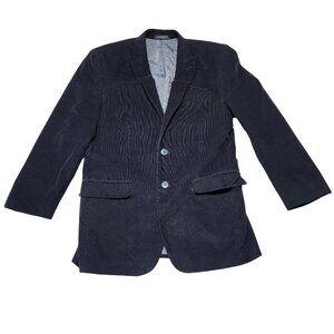 Calvin Klein Mens 37R‎ Black Corduroy Blazer Jacket 2-Button Lined 100% Cotton